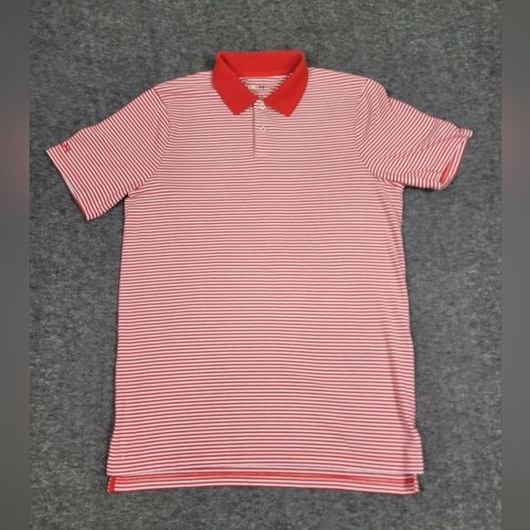 RLX Ralph Lauren Golf Polo Shirt Size M Red  And White  Striped Performance - Picture 1 of 5